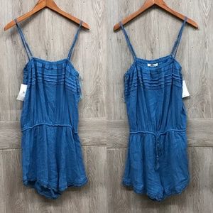 RipCurl Blue Spaghetti Strap Cotton Romper BB281